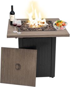 28" Square 48000 BTU Outdoor Propane Gas Fire Pit Table